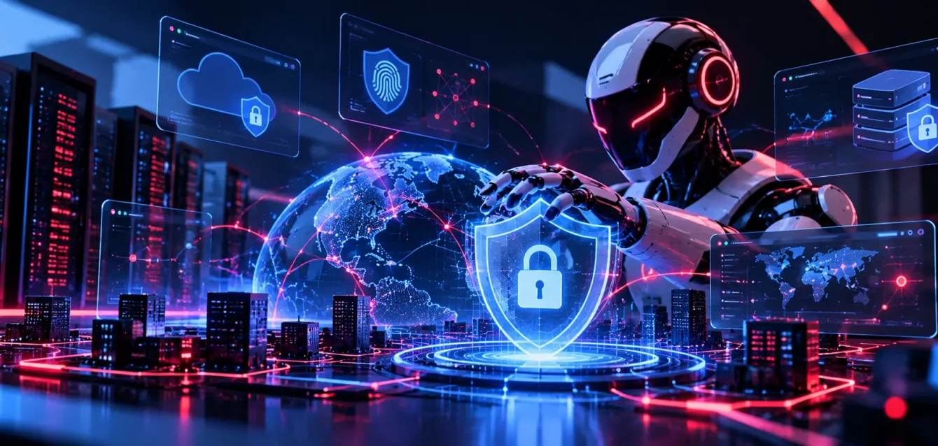 Neon AI Cybersecurity Control Room